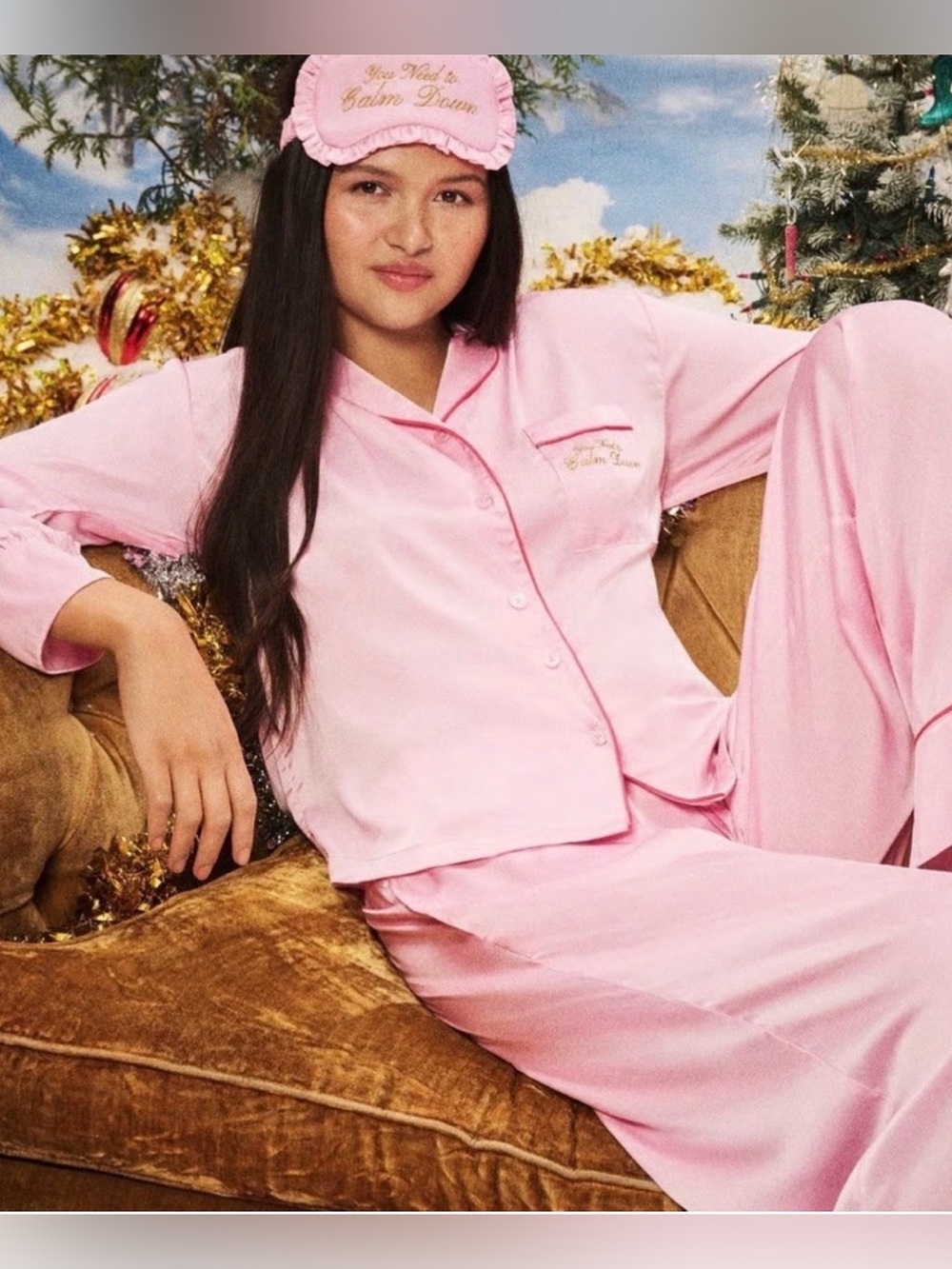 NWOT Taylor Swift Size S You Need To Calm Down Pink Satin Pajama Set